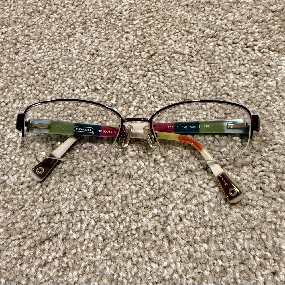 Coach Hc 5004 Bettie 9032 Purple 53-16-135 Half Rim Eyeglasses Frame